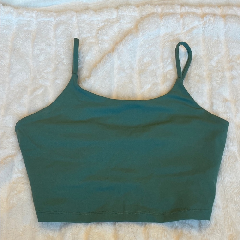 Pink Lily green workout crop top